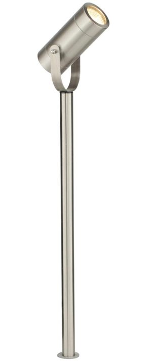 Palin large brushed finish stainless steel garden spike spot light IP44