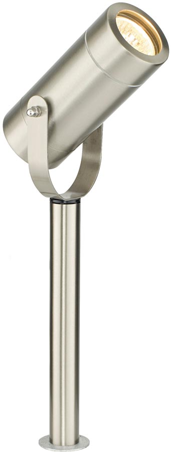 Palin Small Brushed Stainless Steel Garden Spike Spot Light IP44