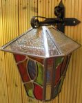 Chepstow Large Multi Coloured Leaded Glass Outdoor Wall Lantern