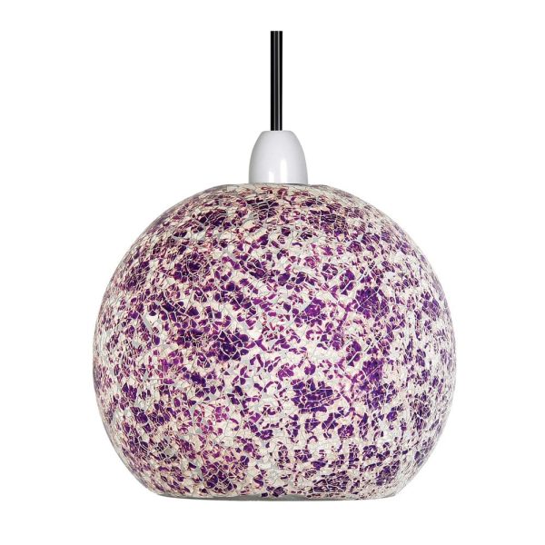Faro Ceiling Lamp Shade Purple & White Mosaic Glass Easy Fit
