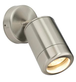 Atlantis adjustable outdoor wall spotlight in 316 stainless steel