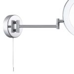 Switched Illuminated Magnifying Bathroom Mirror Chrome