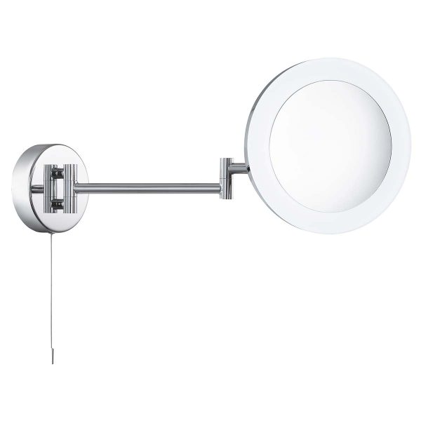Switched Illuminated Magnifying Bathroom Mirror Chrome