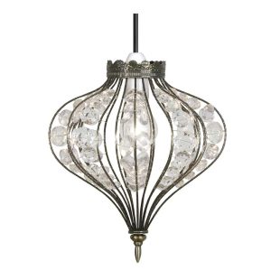 Braga ceiling lamp shade in antique brass with acrylic beads main image