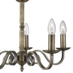 Richmond Traditional Antique Brass 5 Light Dual Mount Chandelier