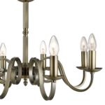 Richmond 8 Light Dual Mount Chandelier Antique Brass