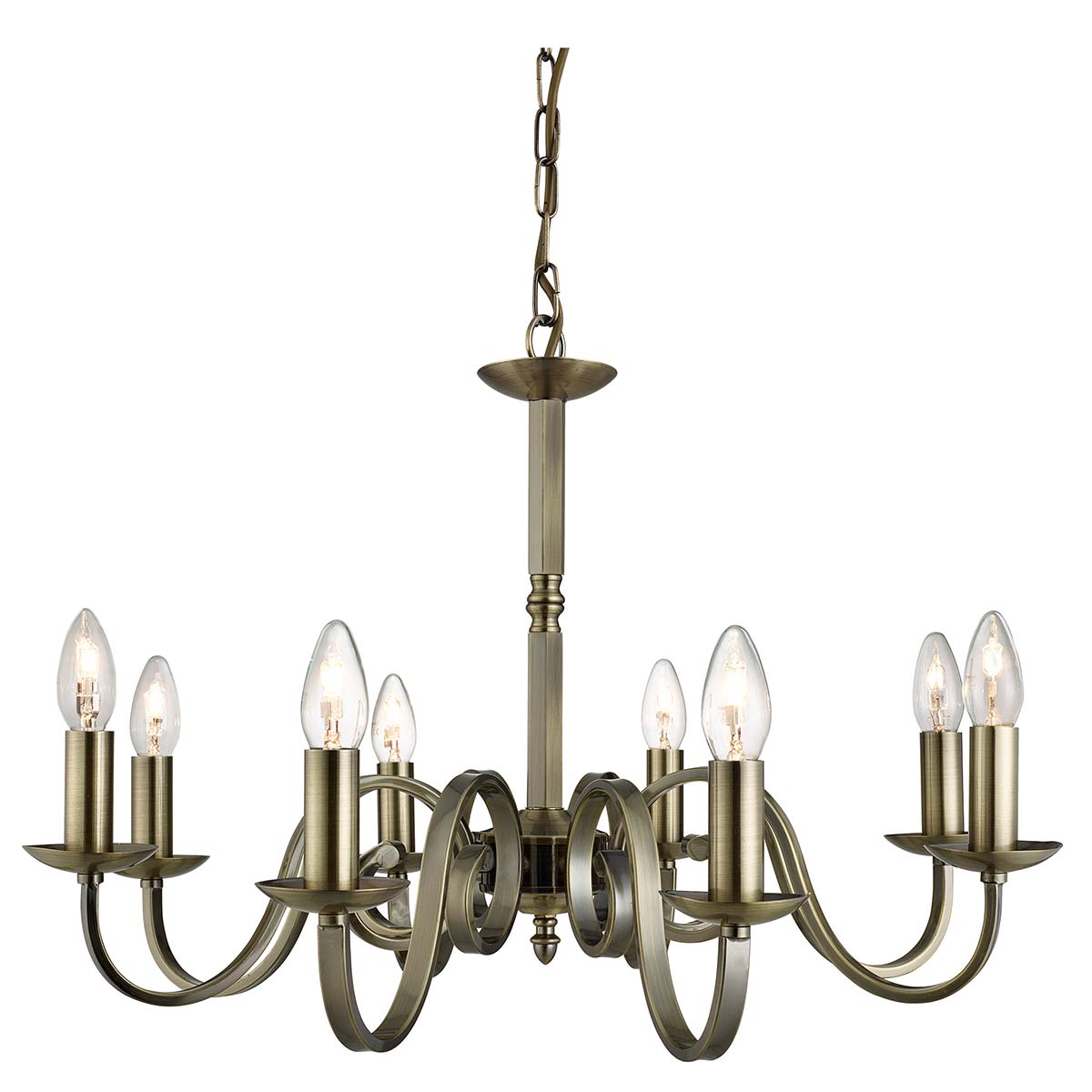 Richmond 8 Light Dual Mount Chandelier Antique Brass