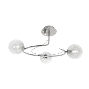Tabia 3 lamp semi flush low ceiling light in polished chrome main image