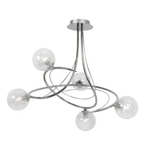 Tabia 5 lamp semi flush low ceiling light in polished chrome main image