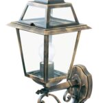 New Orleans Upward Outdoor Lantern Wall Light Black & Gold