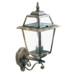 New Orleans Upward Outdoor Lantern Wall Light Black & Gold