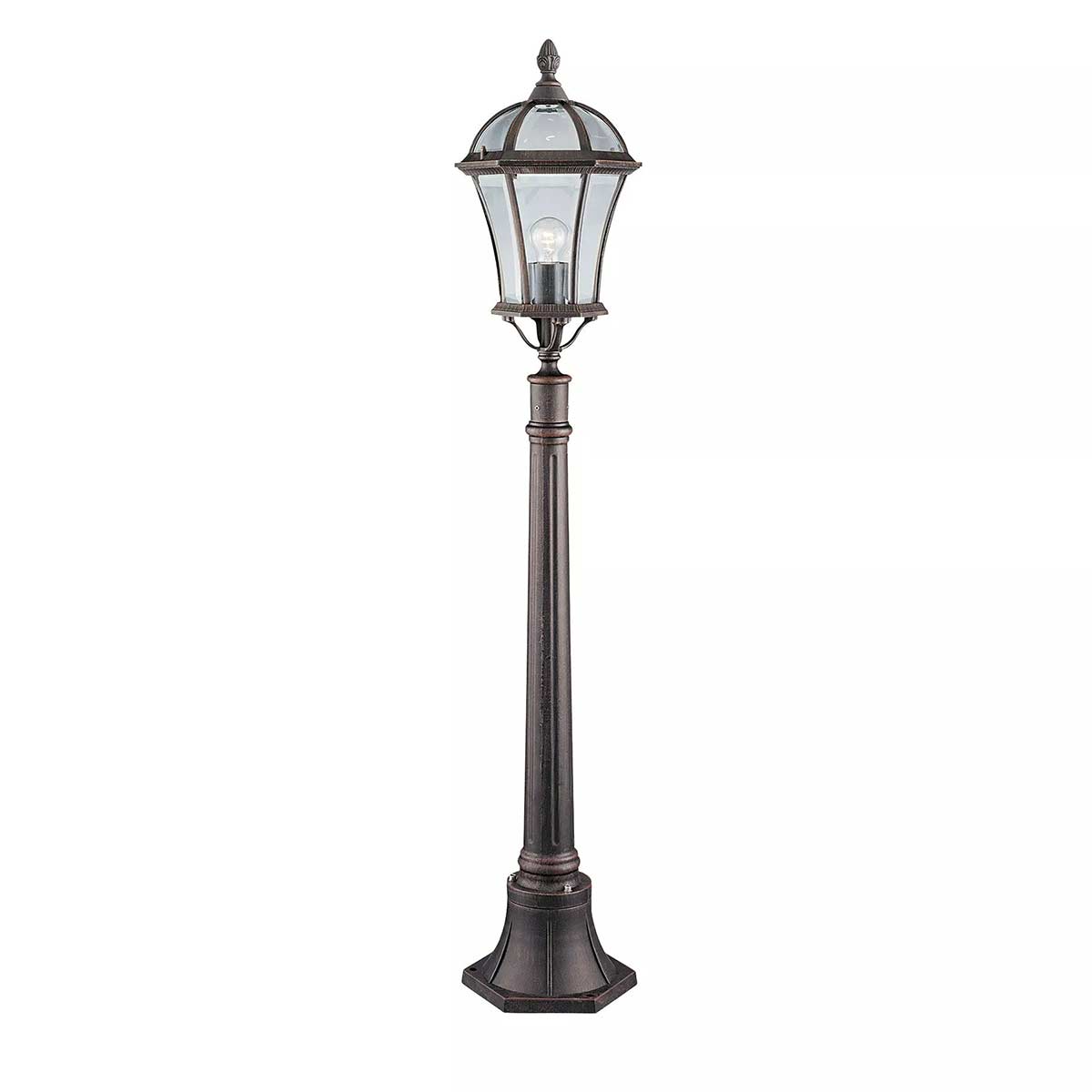 Capri Traditional Rustic Brown Short Lamp Post