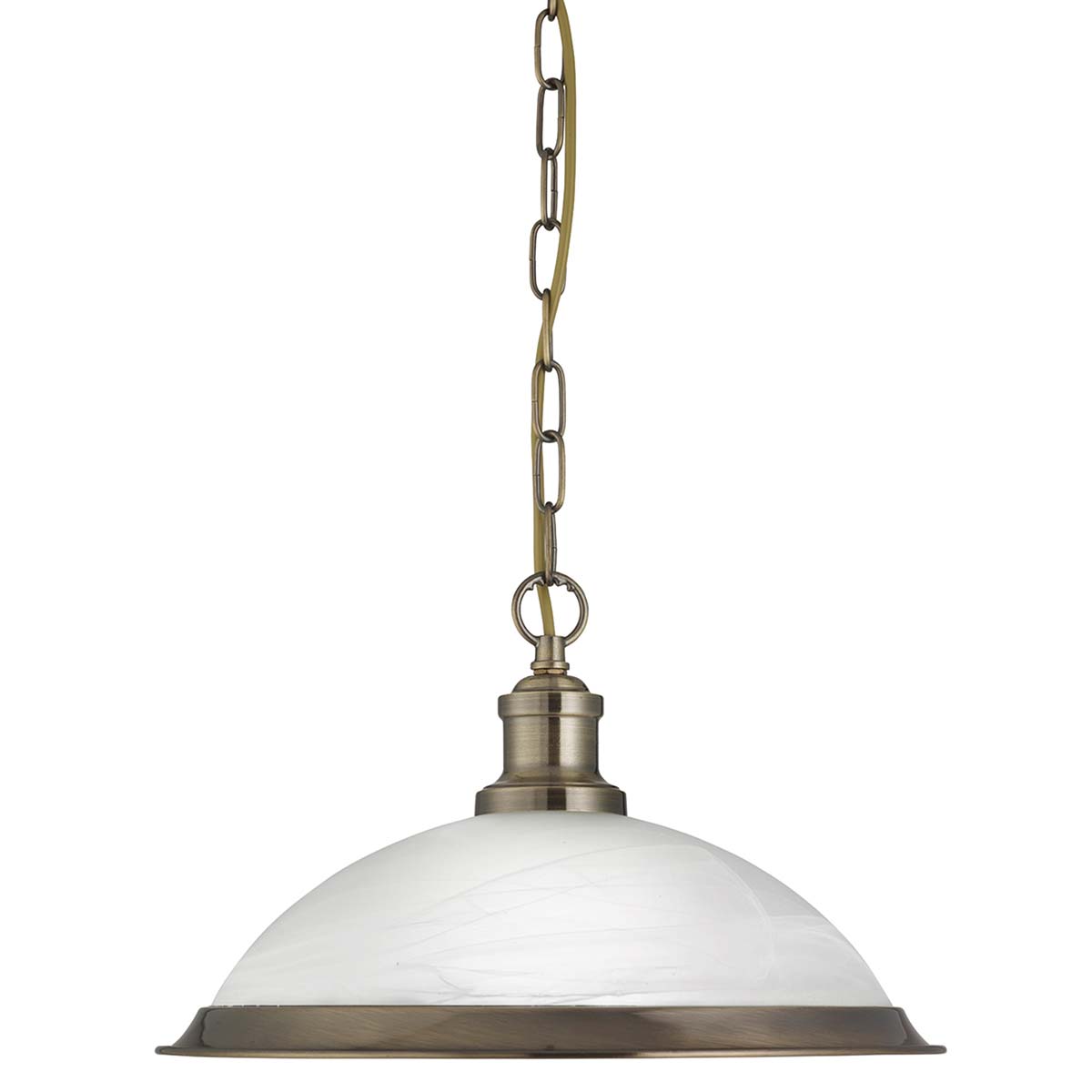 Bistro Single Pendant Light Antique Brass Acid Glass