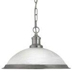 Bistro Single Light Ceiling Pendant Satin Silver Acid Glass