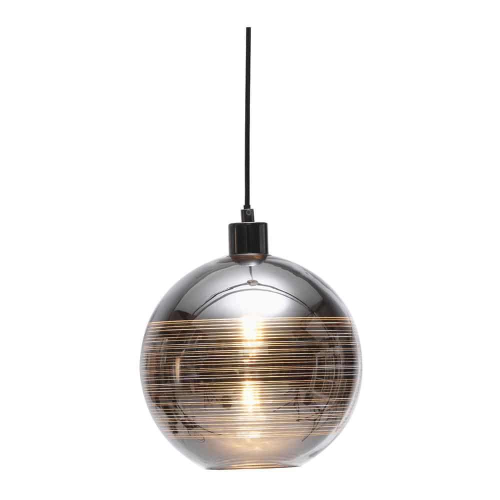 Lia Trendy Single Pendant Ceiling Light Chrome Plated Glass