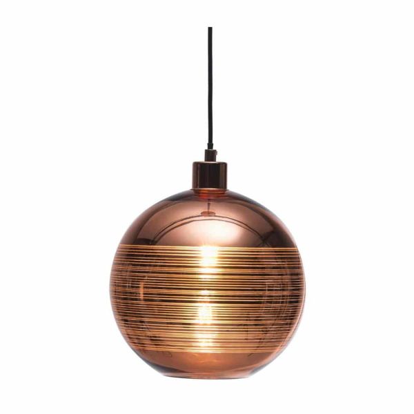 Lia Trendy Single Pendant Ceiling Light Copper Plated Glass