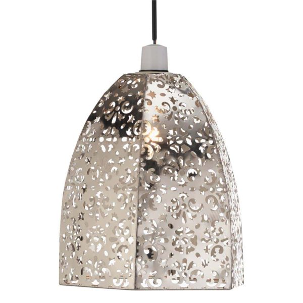 Ari filigree ceiling lamp shade in satin nickel main image