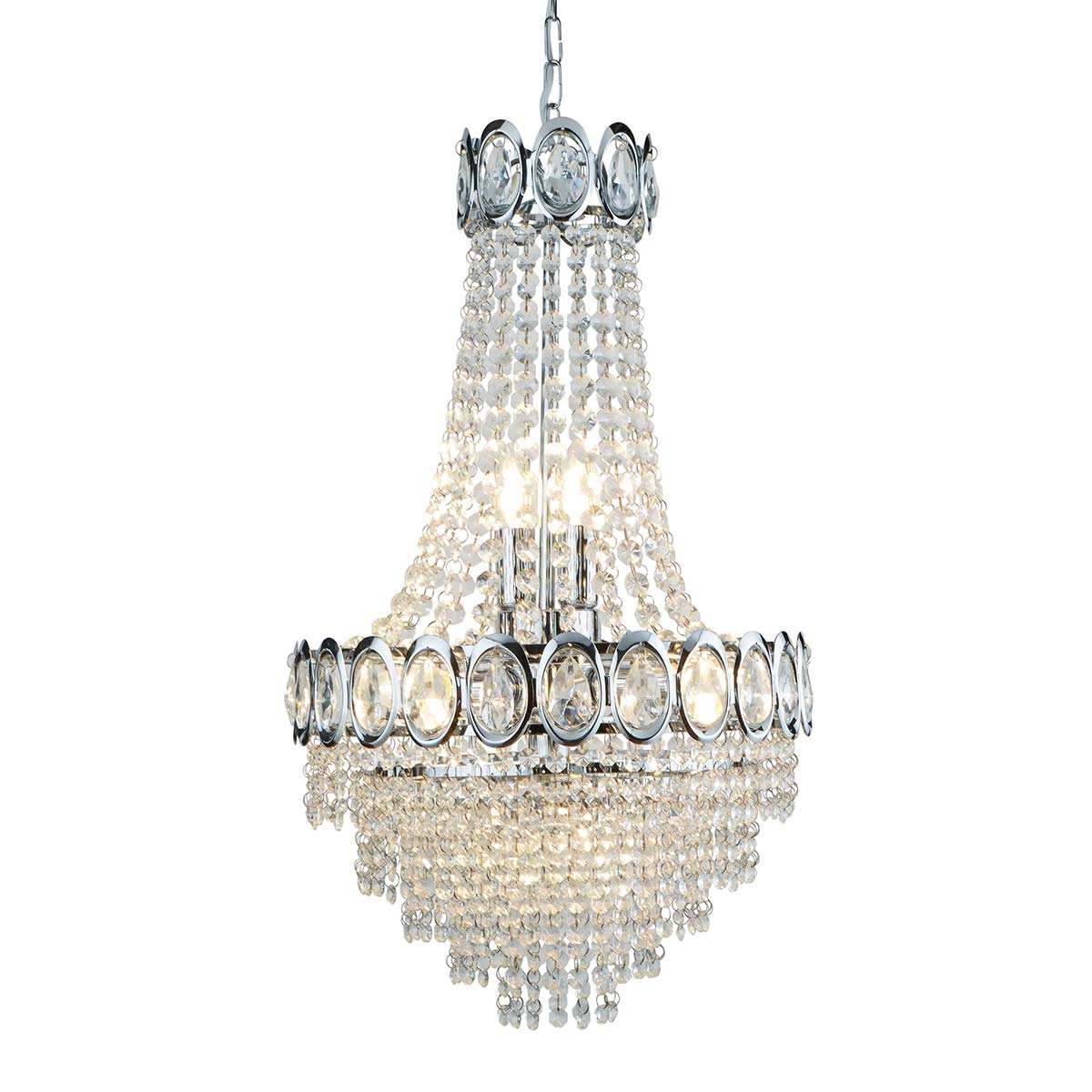 Louis Philippe 6 Light Stunning Crystal Chandelier Chrome