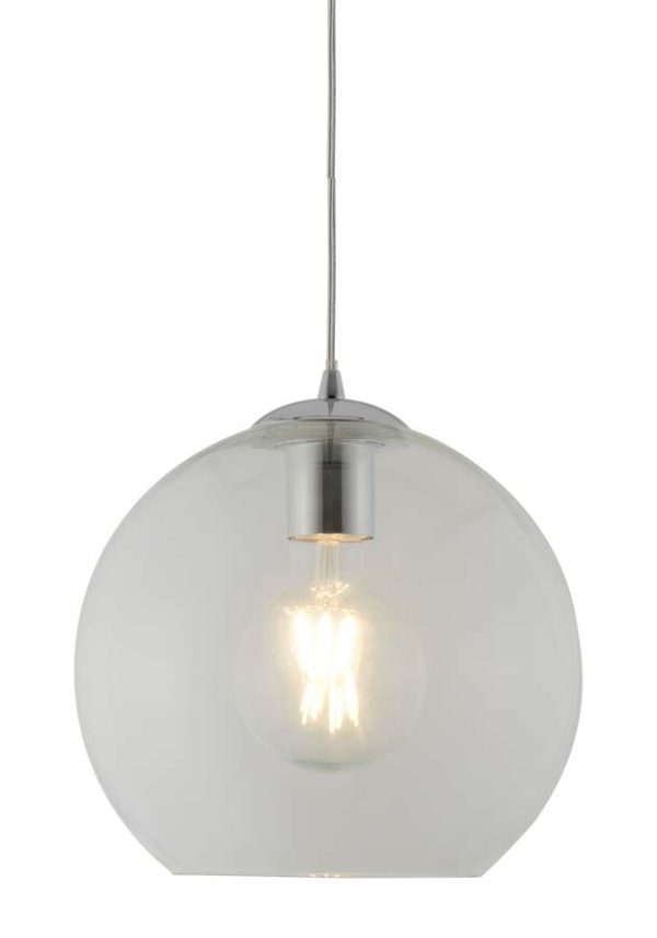 Balls 1 light 25cm round clear glass ceiling pendant,