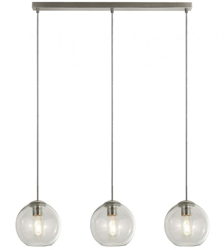 Balls 3 Light Clear Glass Ceiling Pendant Bar Polished Chrome 16233CL