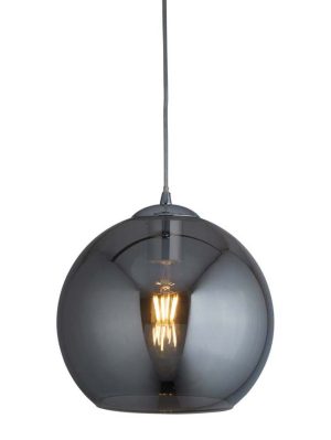 Balls 1 light 30cm round smoked glass ceiling pendant