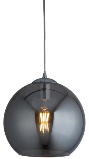 Balls 1 light 35cm round large smoked glass ceiling pendant