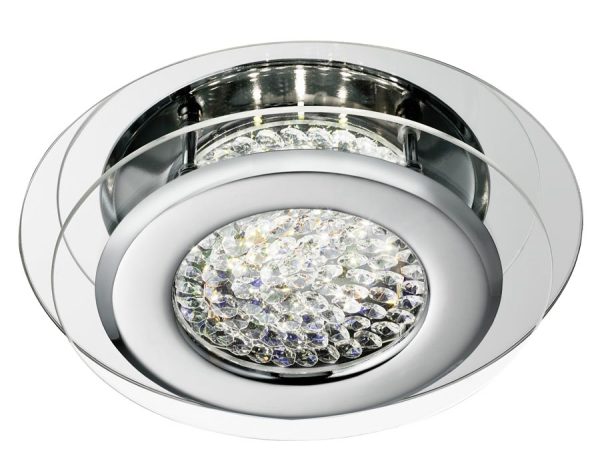 Vesta LED crystal centre flush fitting ceiling light