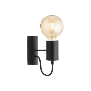 Tala single industrial style wall light in matte black main image