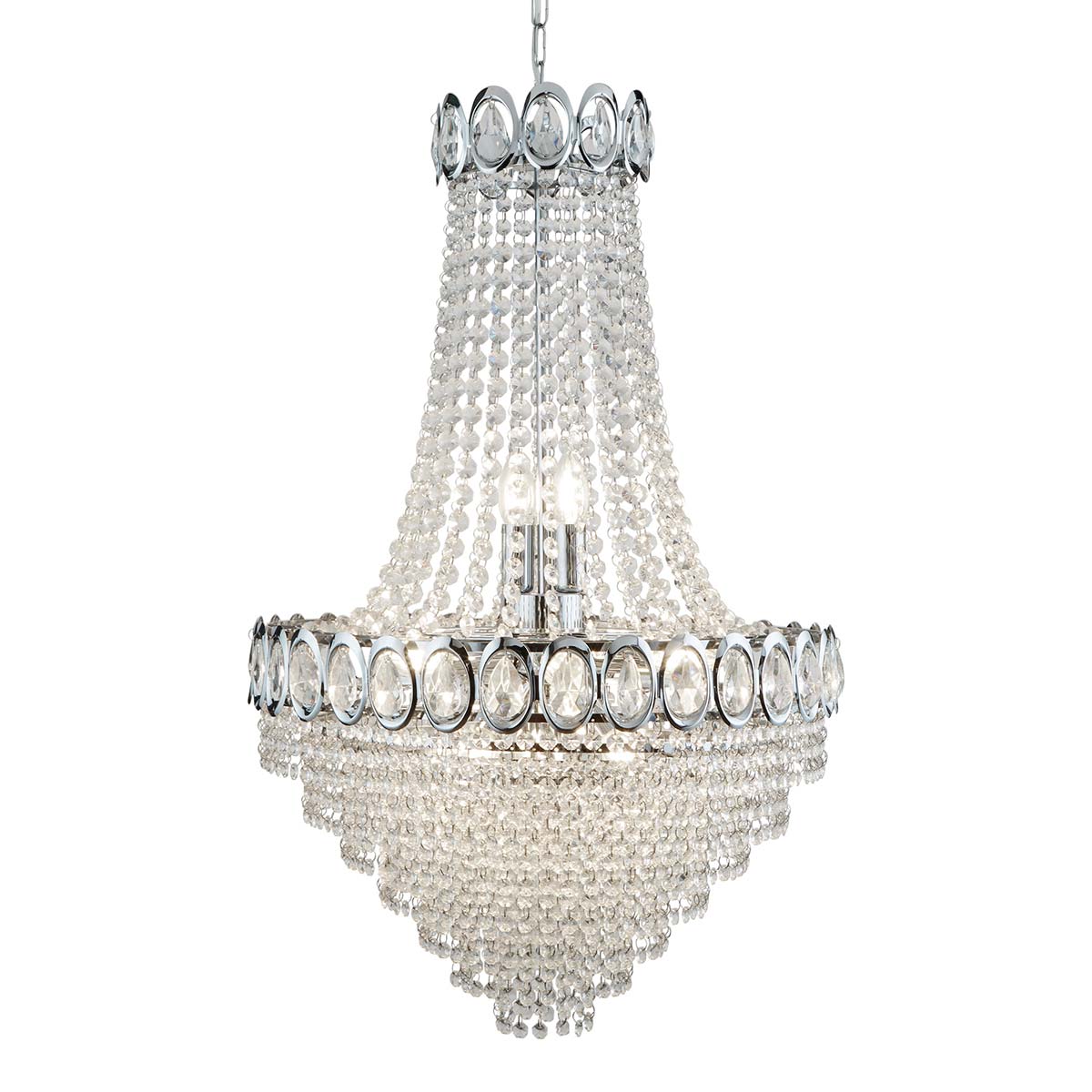 Louis Philippe 11 Light Stunning Crystal Chandelier Chrome