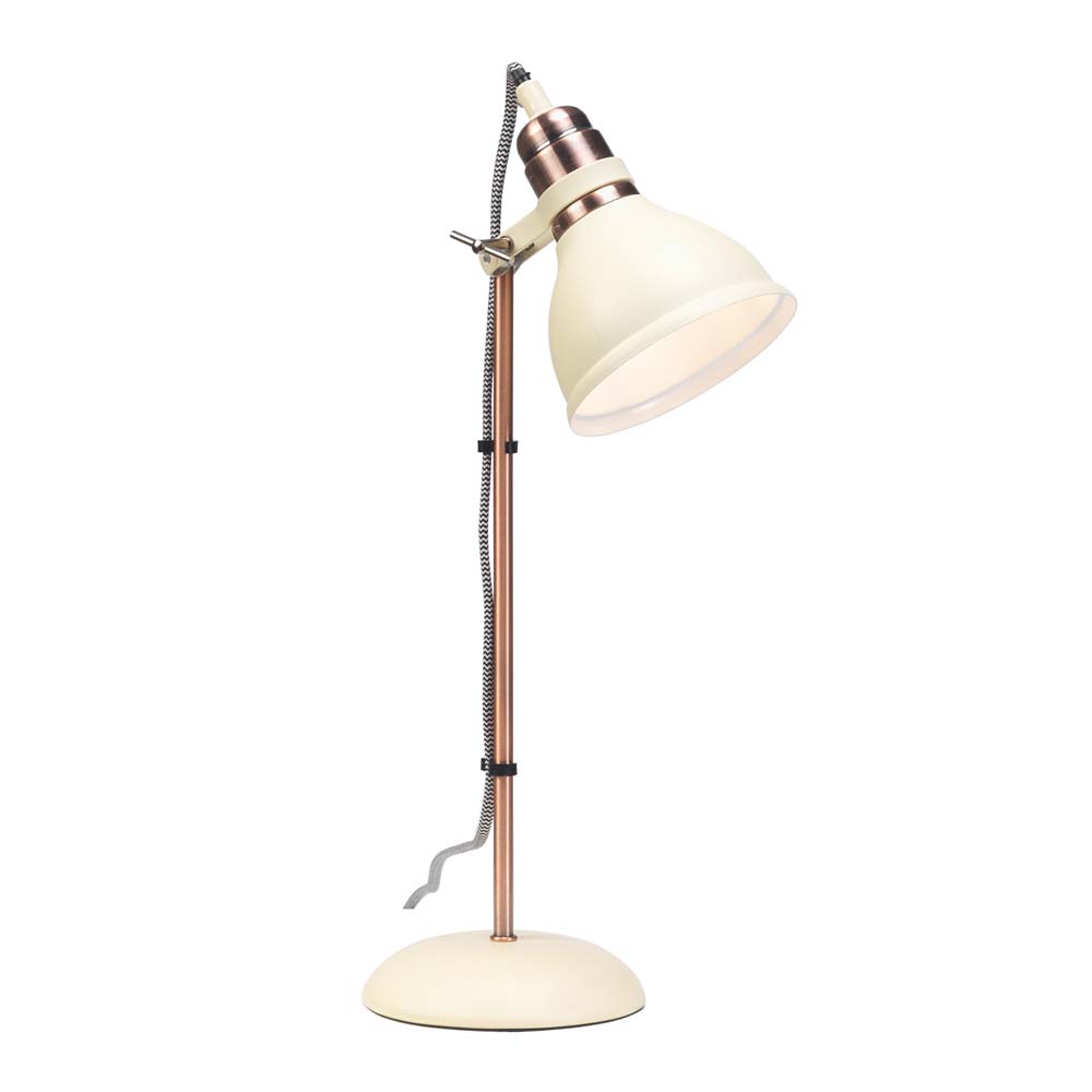Amka Adjustable Desk Reading Lamp Cream / Copper