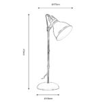 Amka Adjustable Desk Reading Lamp Cream / Copper