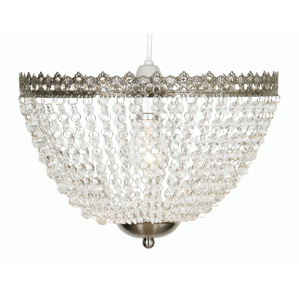 Ekon Satin Nickel Glass Bead Ceiling Lamp Shade