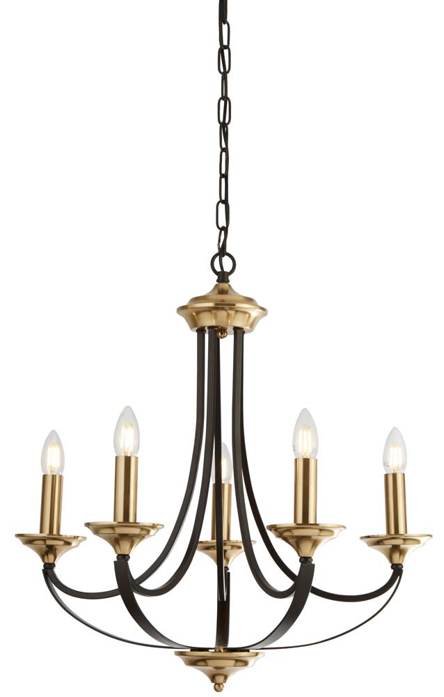 Belfry 5 Light Birdcage Chandelier Dark Brown & Bronze