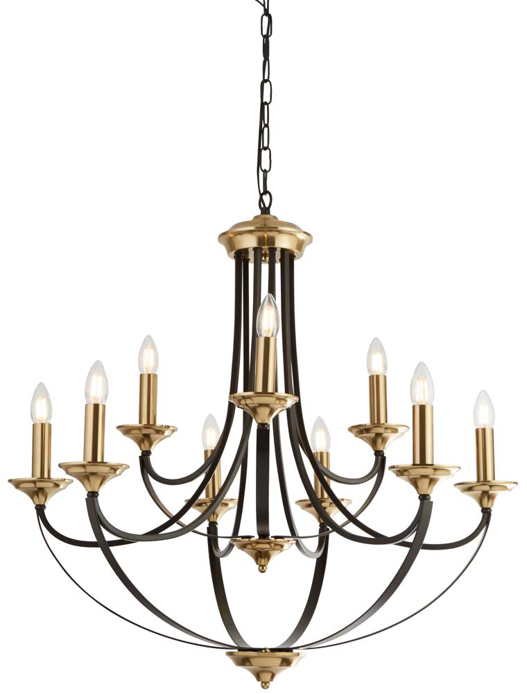 Belfry 9 Light Birdcage Large Chandelier Dark Brown & Bronze