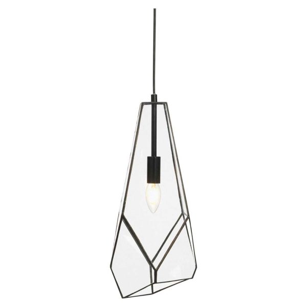 Jonk large single pendant ceiling light in black on white background