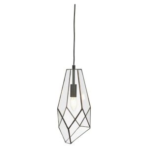Jonk medium single pendant ceiling light in black on white background