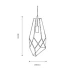 Jonk Medium Single Pendant Ceiling Light Black Clear Glass