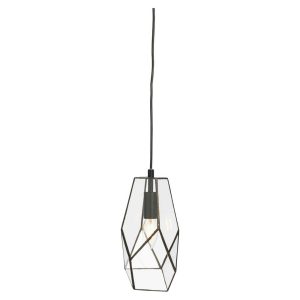 Jonk small single pendant ceiling light in black on white background