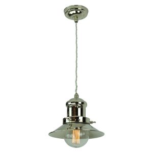 Edison small vintage industrial style 1 light pendant in polished nickel