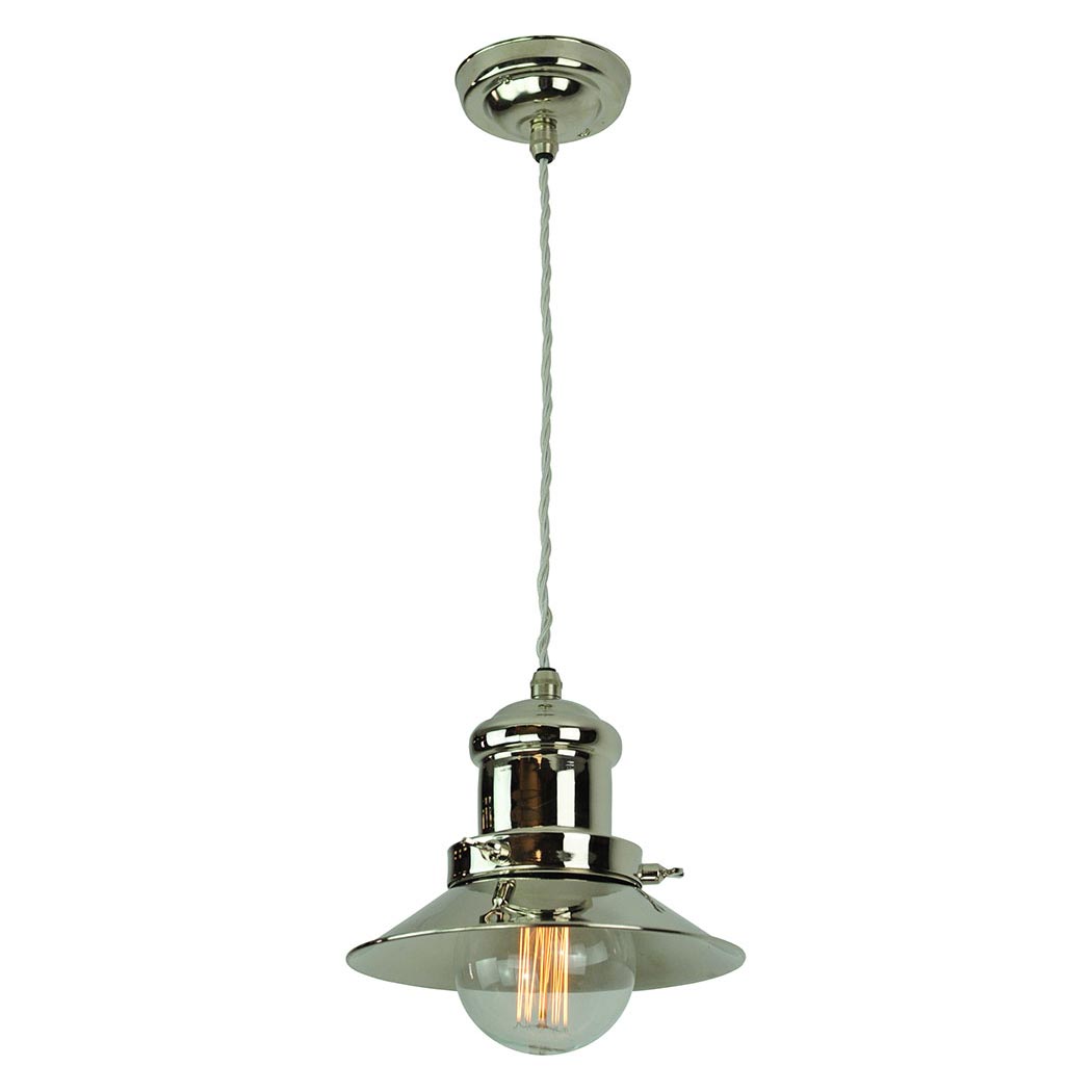 Edison Small Vintage Industrial 1 Light Pendant Polished Nickel