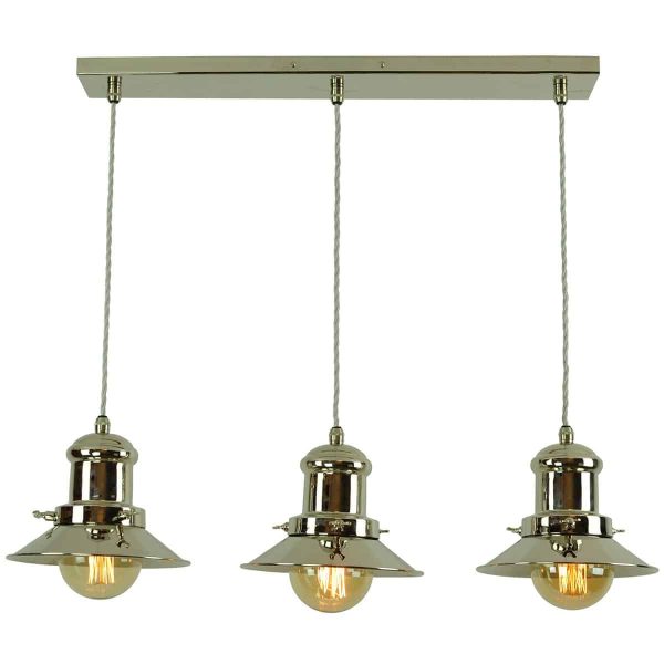 Edison vintage style small 3 light ceiling pendant bar main image