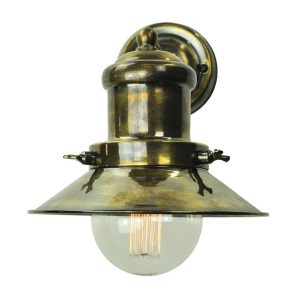 Edison small vintage style 1 lamp wall light in solid antique brass main image