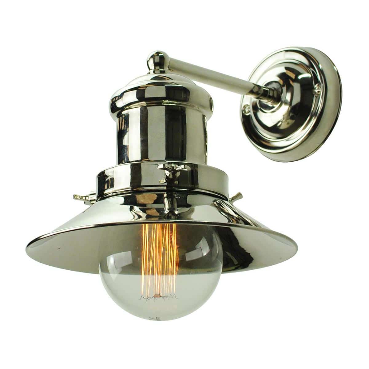 Edison Small Vintage Style 1 Lamp Wall Light Polished Nickel