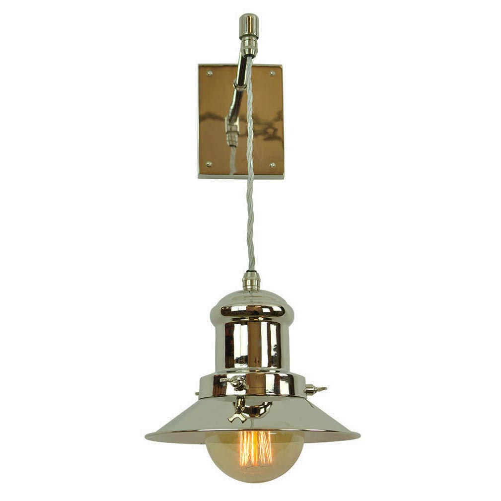 Small Edison Vintage 1 Lamp Hanging Wall Light Polished Nickel