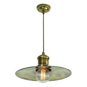 Edison vintage industrial large pendant ceiling light in solid antique brass full height