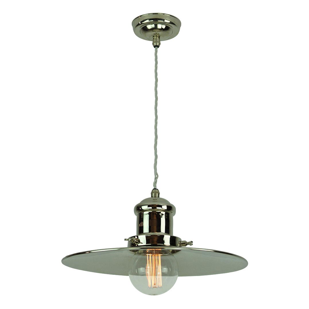 Edison Vintage Industrial Style Large Pendant Light Polished Nickel