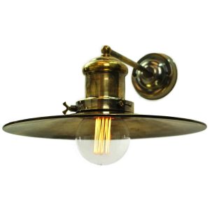Edison vintage style large 1 lamp wall light in solid antique brass
