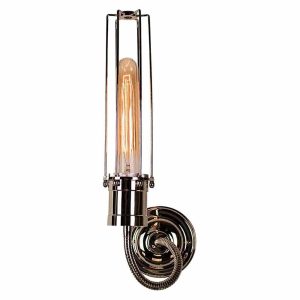 Alexander industrial style 1 lamp flexible wall light in polished nickel facing up