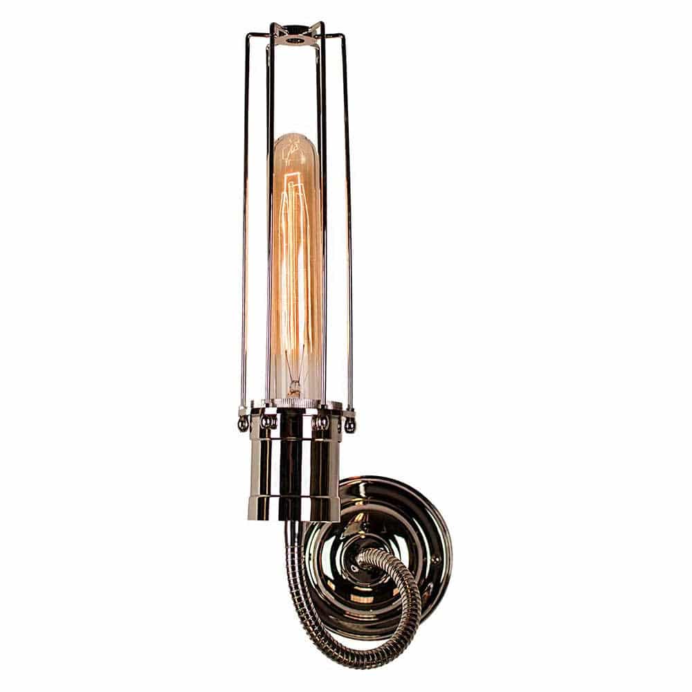 Alexander Industrial Style 1 Lamp Flexible Wall Light Polished Nickel