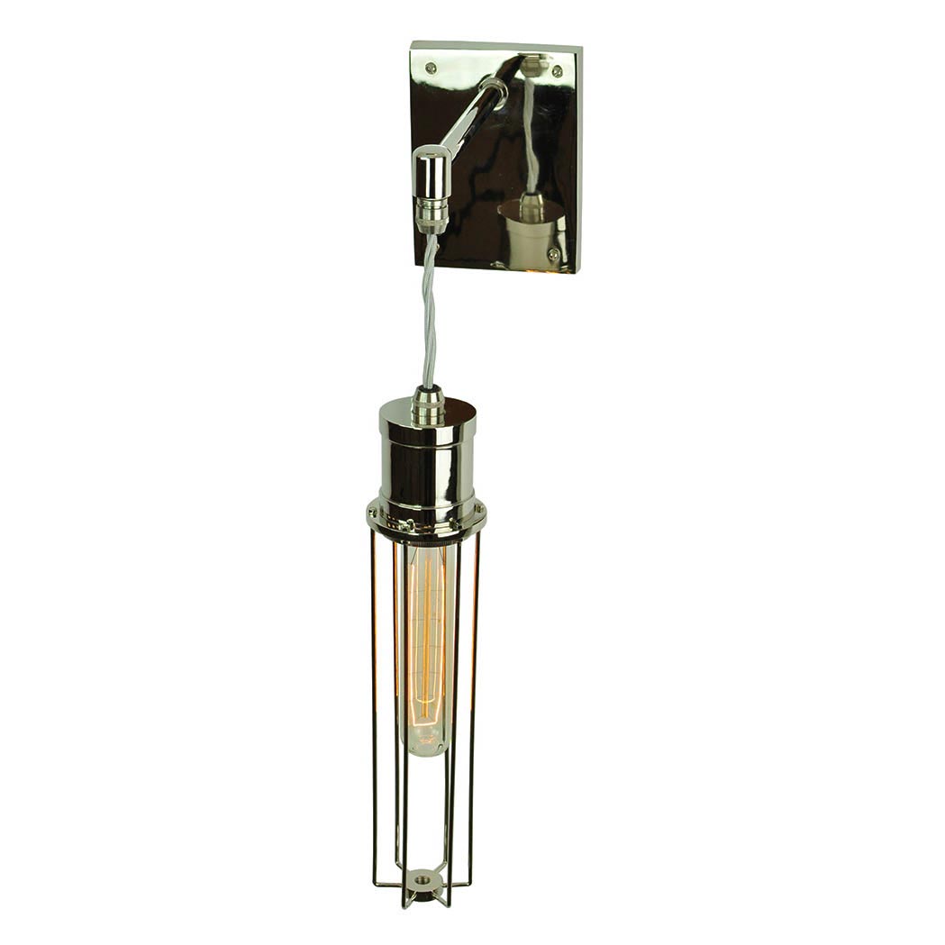 Alexander Industrial 1 Lamp Hanging Wall Light Polished Nickel